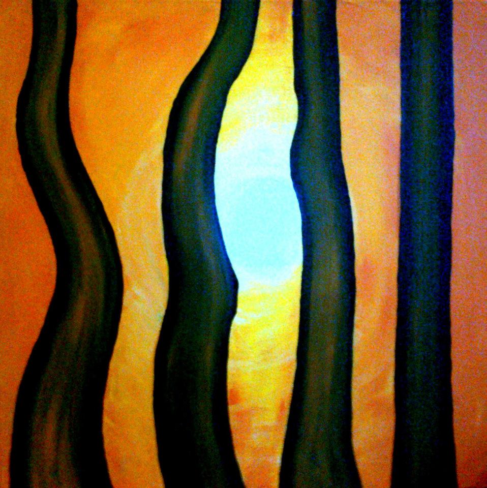 four trees golden light